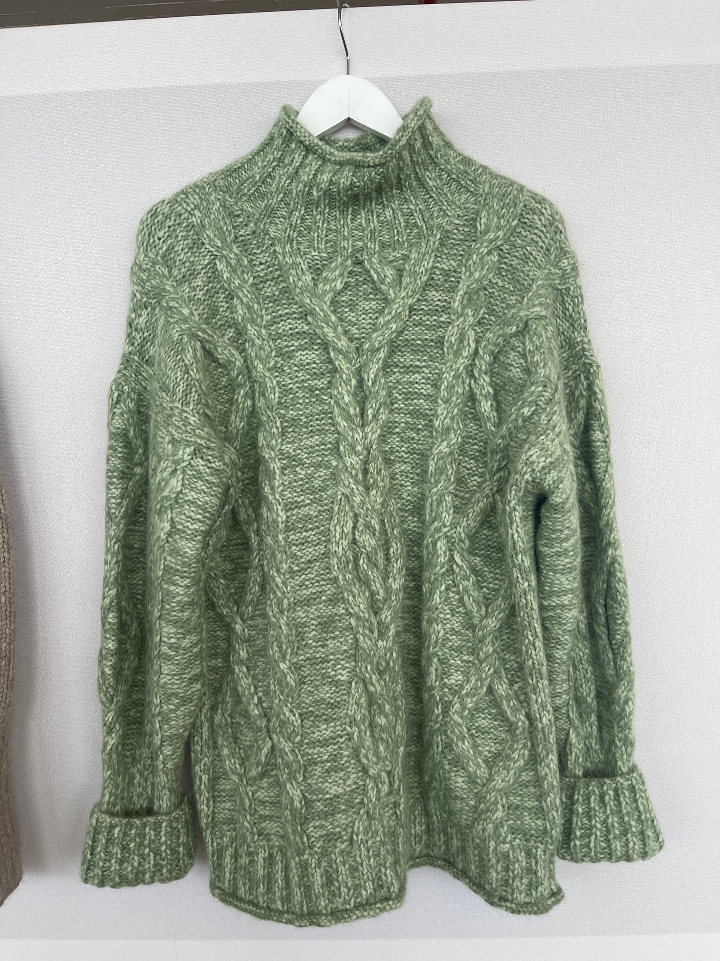 Cable Turtleneck Mint