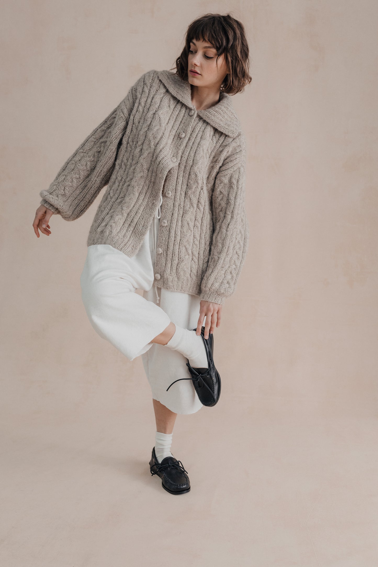 Yaga Layer Cardigan - Oatstraw